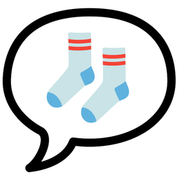 socks and speech balloon