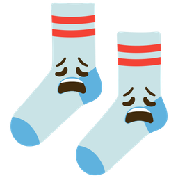 socks and weary face