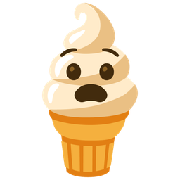 Soft ice cream and Anguished face
