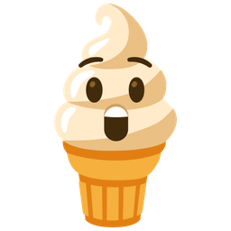 Soft ice cream and Astonished face