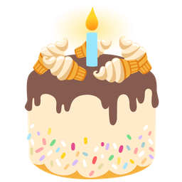 Soft ice cream and Birthday cake