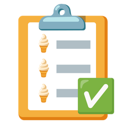 Soft ice cream and Check mark button