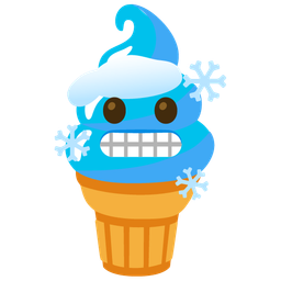 Soft ice cream and Cold face