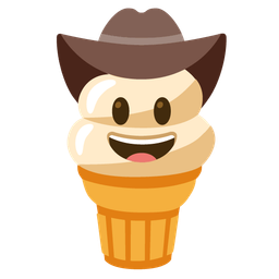 Soft ice cream and Cowboy hat face
