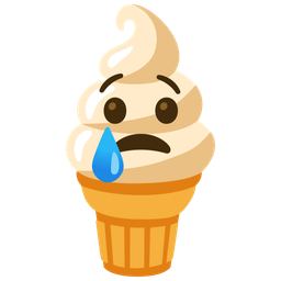 Soft ice cream and Crying face