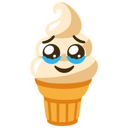 Soft ice cream and Face holding back tears