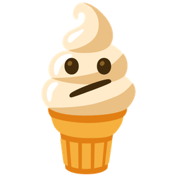 Soft ice cream and Face with diagonal mouth