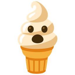 Soft ice cream and Face with open mouth