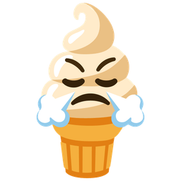 Soft ice cream and Face with steam from nose