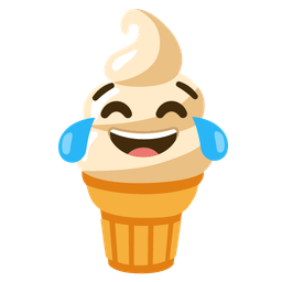 Soft ice cream and Face with tears of joy