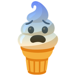 Soft ice cream and Fearful face