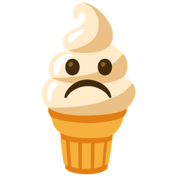 Soft ice cream and Frowning face