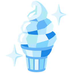 Soft ice cream and Gem stone
