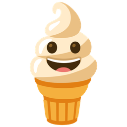 Soft ice cream and Grinning face