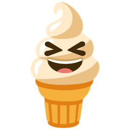 Soft ice cream and Grinning squinting face