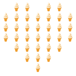 Soft ice cream and Heart suit