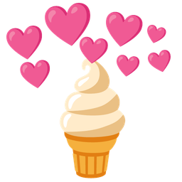 Soft ice cream and Heart with arrow