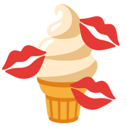 Soft ice cream and Kiss mark