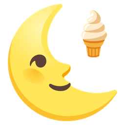 Soft ice cream and Last quarter moon face