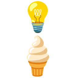 Soft ice cream and Light bulb