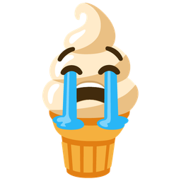 Soft ice cream and Loudly crying face