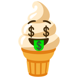 Soft ice cream and Money-mouth face
