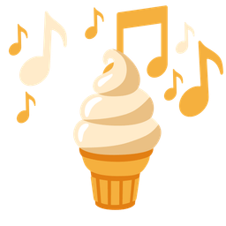 Soft ice cream and Musical notes