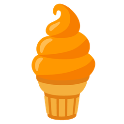 Soft ice cream and Orange heart