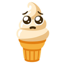 Soft ice cream and Pleading face