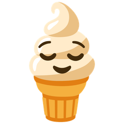 Soft ice cream and Relieved face