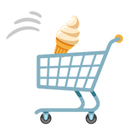 Soft ice cream and Shopping cart