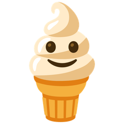 Soft ice cream and Slightly smiling face