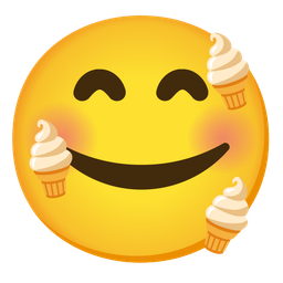 Soft ice cream and Smiling face with hearts