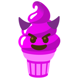 Soft ice cream and Smiling face with horns