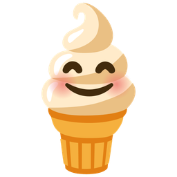 Soft ice cream and Smiling face with smiling eyes