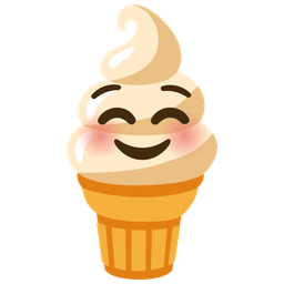 Soft ice cream and Smiling face