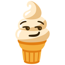Soft ice cream and Smirking face