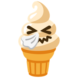 Soft ice cream and Sneezing face