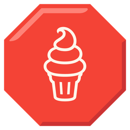 Soft ice cream and Stop sign