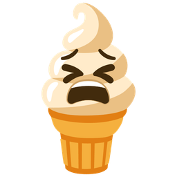 Soft ice cream and Tired face