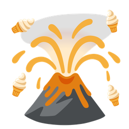 Soft ice cream and Volcano