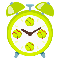 softball and alarm clock
