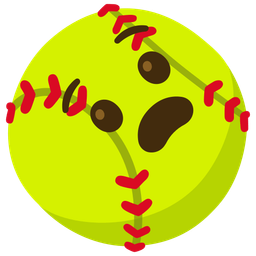softball and anguished face
