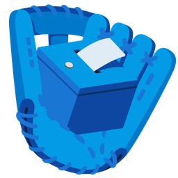 softball and ballot box with ballot