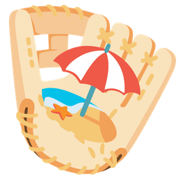 softball and beach with umbrella