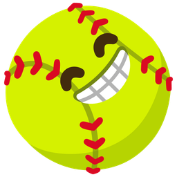 Softball and Beaming face with smiling eyes