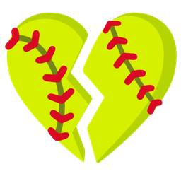 softball and broken heart