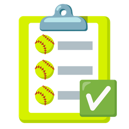 softball and check mark button