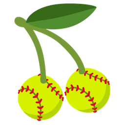 softball and cherries