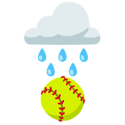 softball and cloud with rain